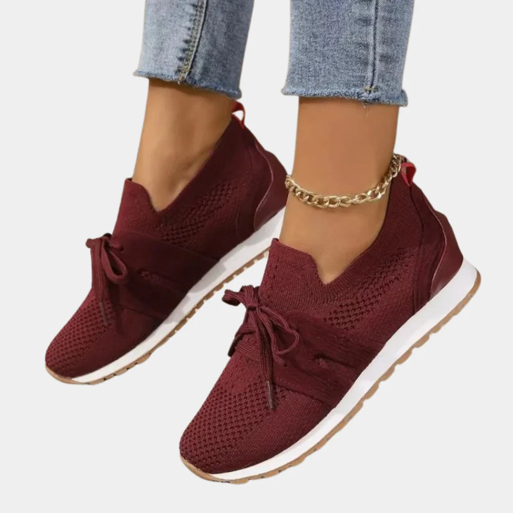 Ladies Slip-on Sneakers – Knitted Upper – Bow Detail – Breathable & Comfortable - Image 3
