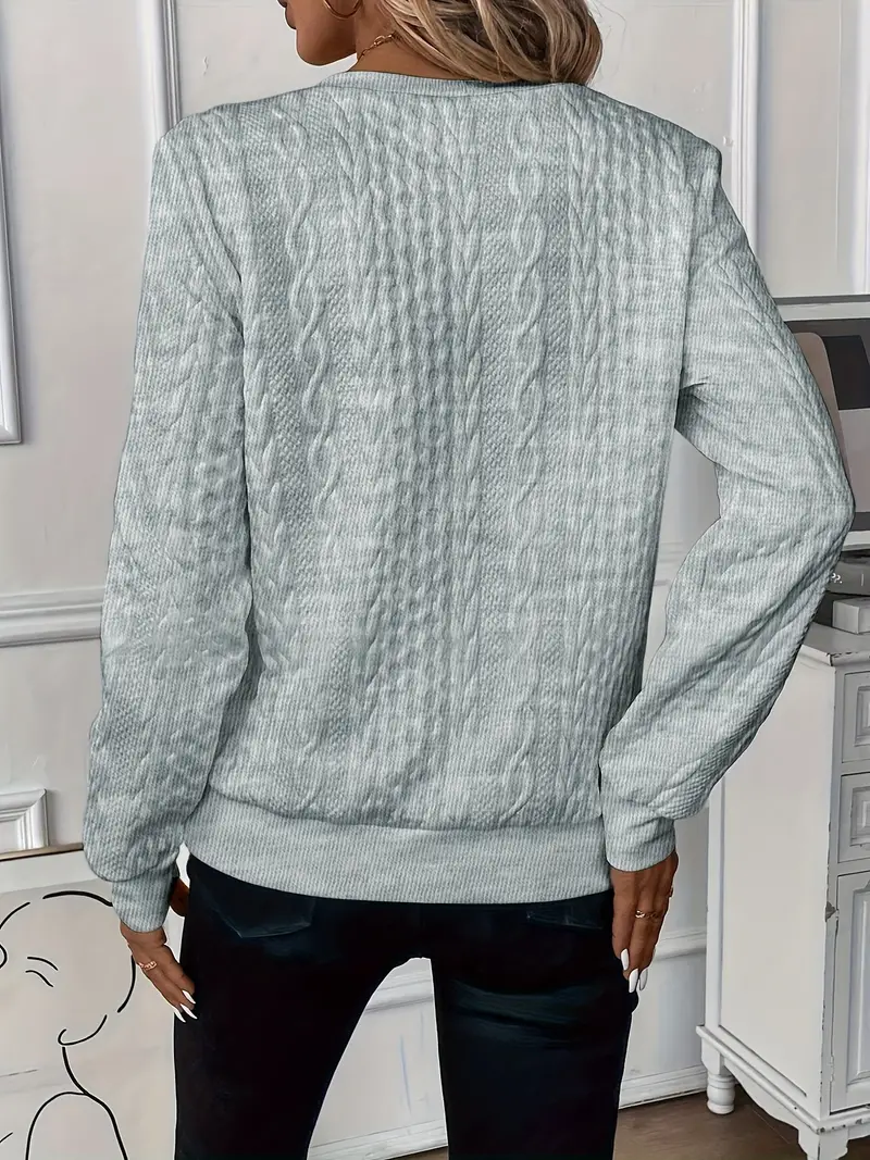 Women's Sweater - Cable Knit - Round Neck - Long Sleeve - Zipper with Ringpull - Image 24