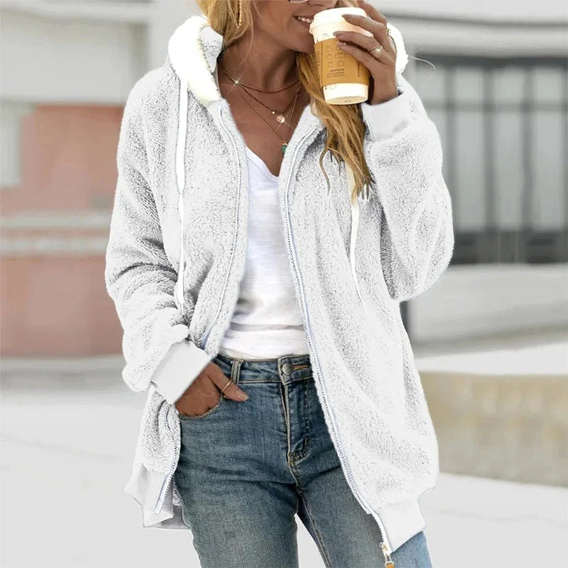 Women's Hooded Jacket – Soft Fleece – Zipper Closure – Ribbed Cuffs – Comfortable Fit - Image 7
