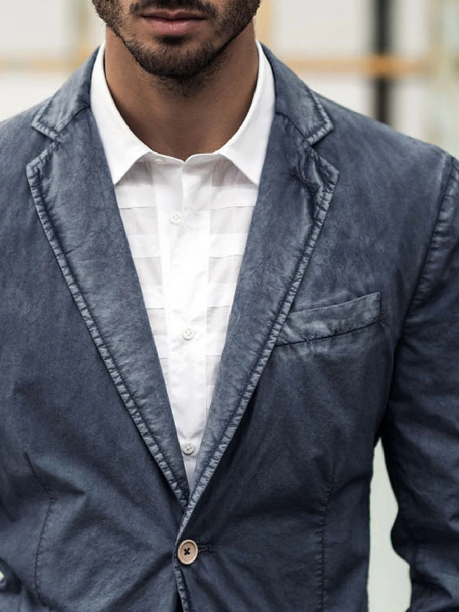 Men's Blazer - Slim Fit - Lightweight Breathable - Notch Lapel - Two Buttons - Image 3