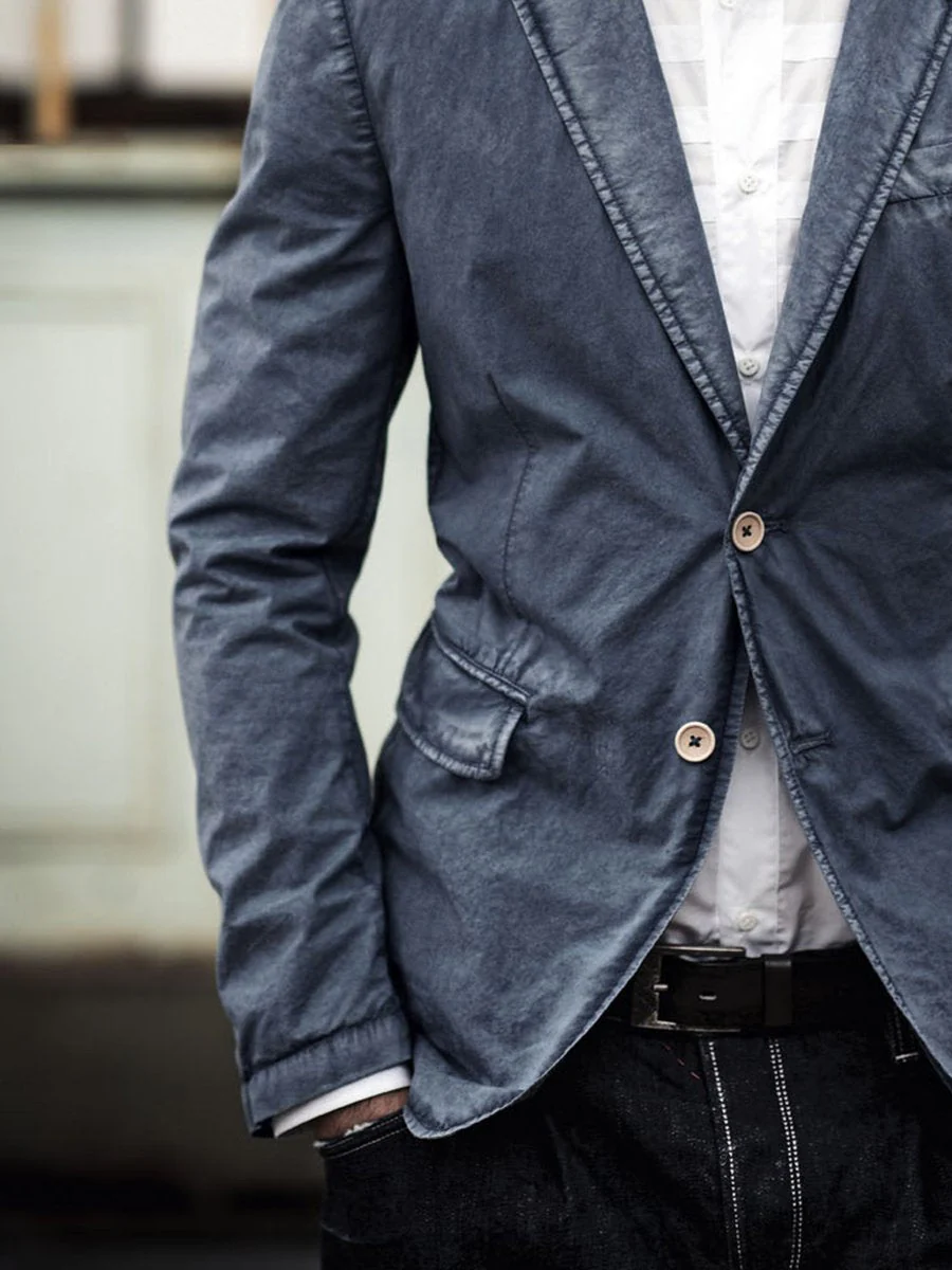 Men's Blazer - Slim Fit - Lightweight Breathable - Notch Lapel - Two Buttons - Image 4