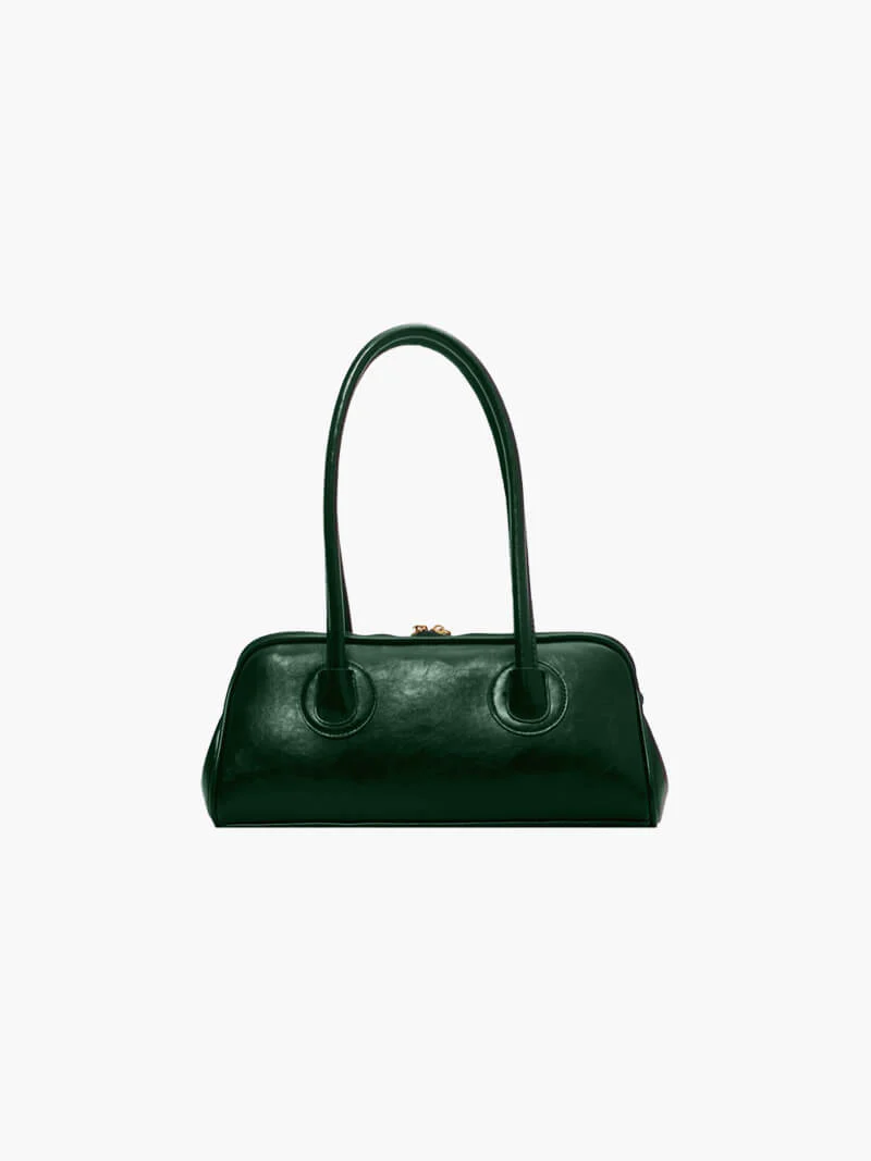 Ladies Shoulder Bag - Genuine Leather - Structured Model - Zip Closure - Timeless Design - Image 3