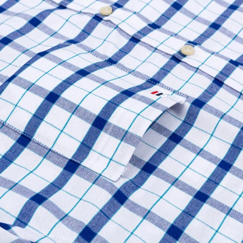 Men's Shirt – Short Sleeve – Striped – Classic Collar – Regular Fit – Breathable Cotton - Image 10