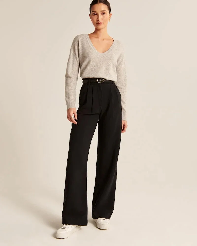 Fitted Ladies' Trousers With Wide Legs - Image 2