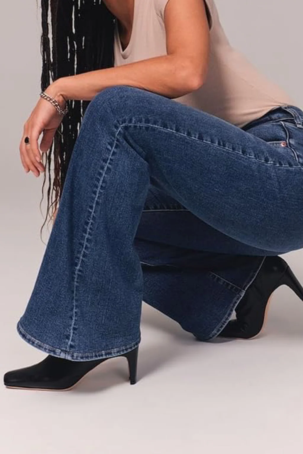 Ladies Flared Jeans - High Waist - Comfort Stretch - Vintage Fit - Denim Look - Image 11