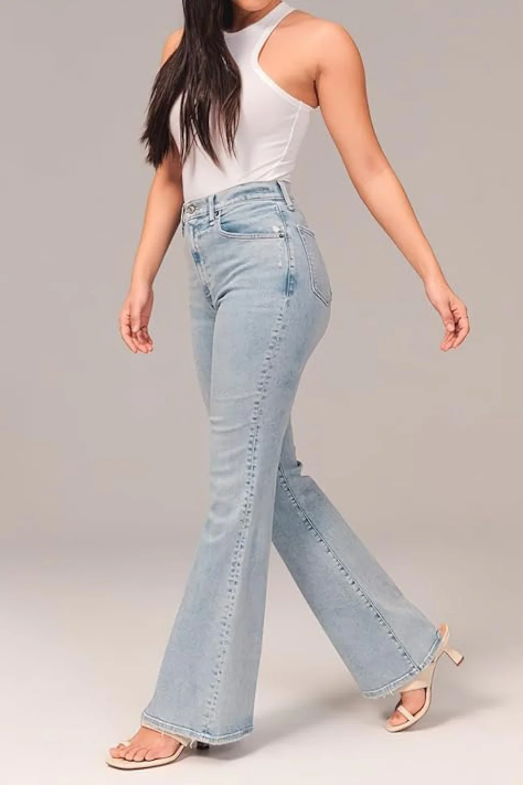 Ladies Flared Jeans - High Waist - Comfort Stretch - Vintage Fit - Denim Look - Image 2