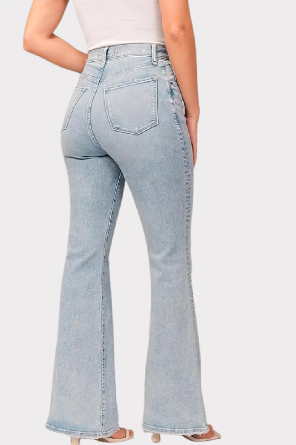 Ladies Flared Jeans - High Waist - Comfort Stretch - Vintage Fit - Denim Look - Image 3