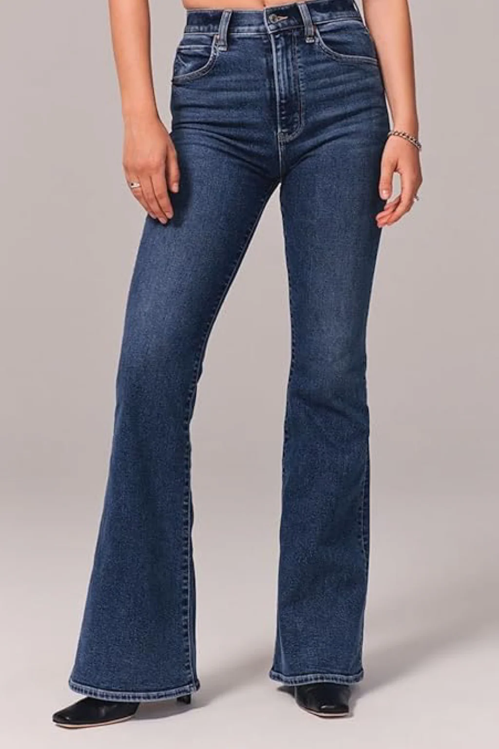 Ladies Flared Jeans - High Waist - Comfort Stretch - Vintage Fit - Denim Look - Image 7