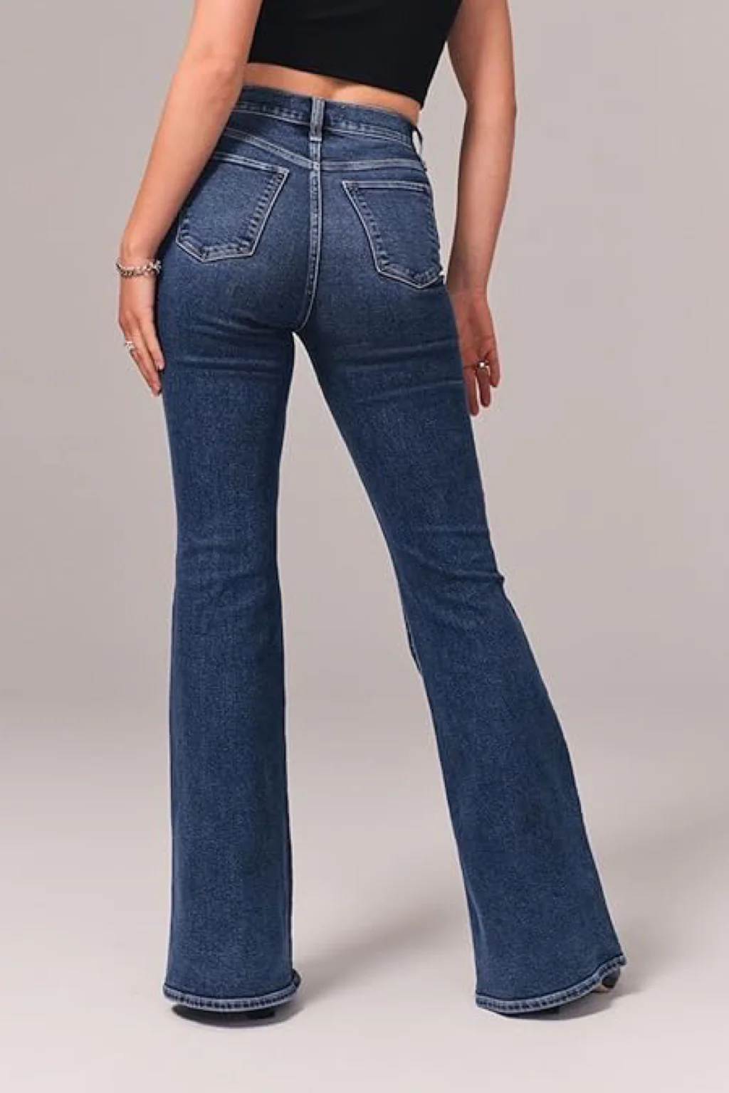Ladies Flared Jeans - High Waist - Comfort Stretch - Vintage Fit - Denim Look - Image 8