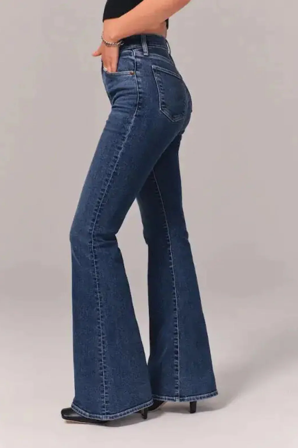Ladies Flared Jeans - High Waist - Comfort Stretch - Vintage Fit - Denim Look - Image 9
