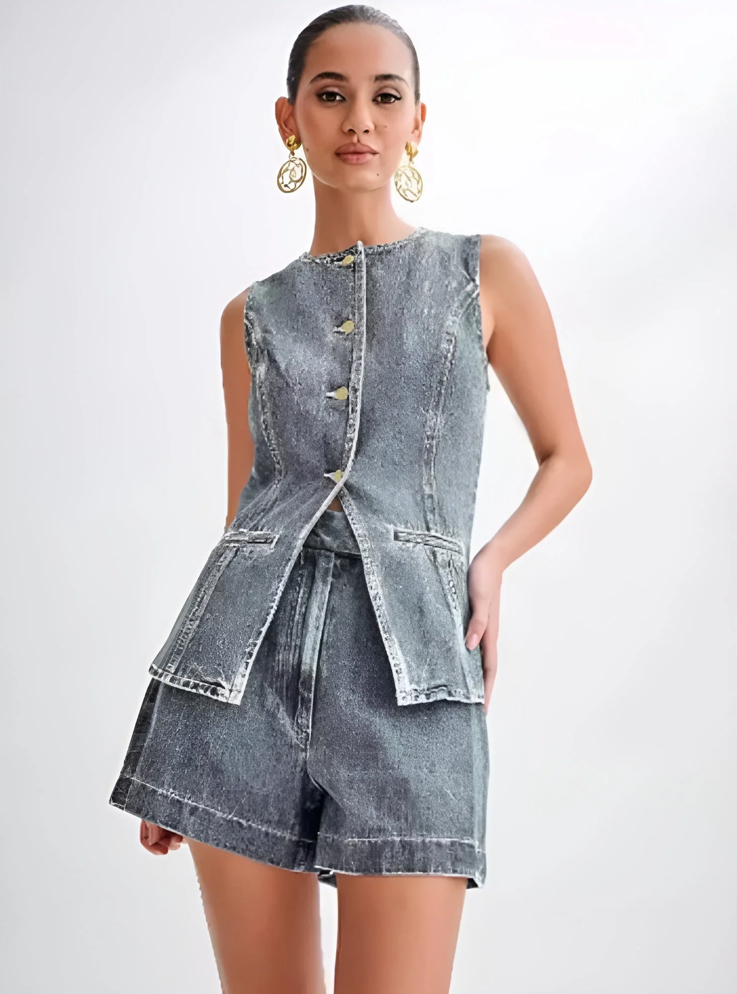 Gabrielle Trendy Denim Pants and Jacket - Image 6