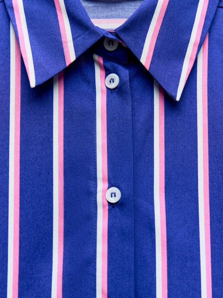 Striped winter women's pants and shirt set - Image 6