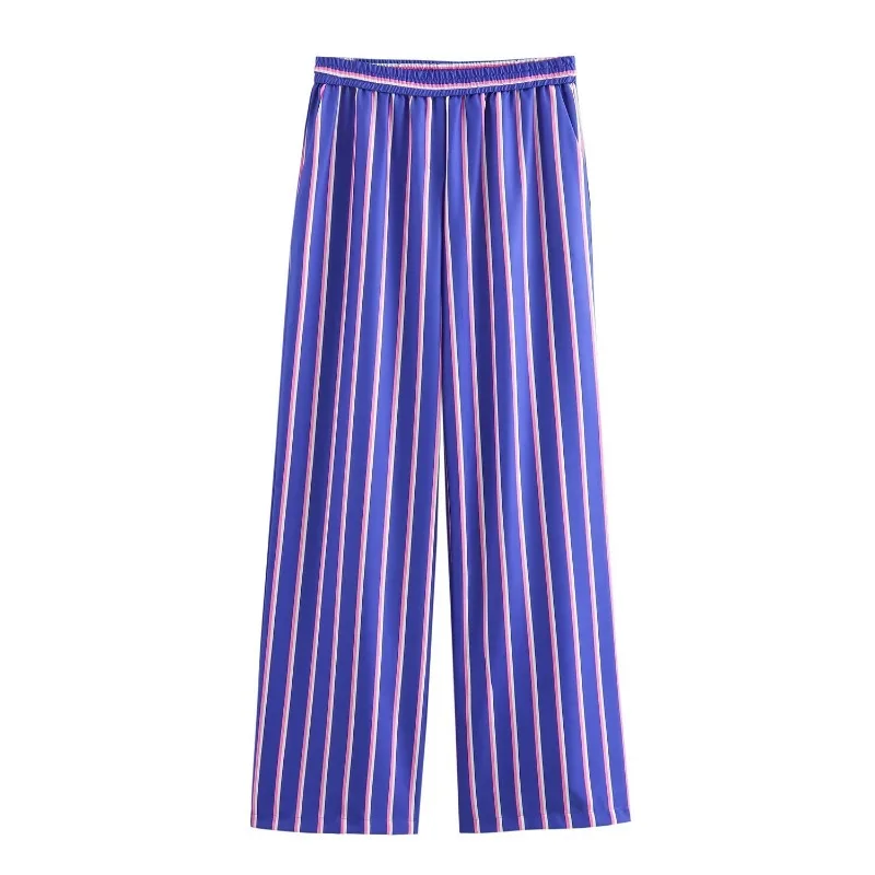 Striped winter women's pants and shirt set - Image 9