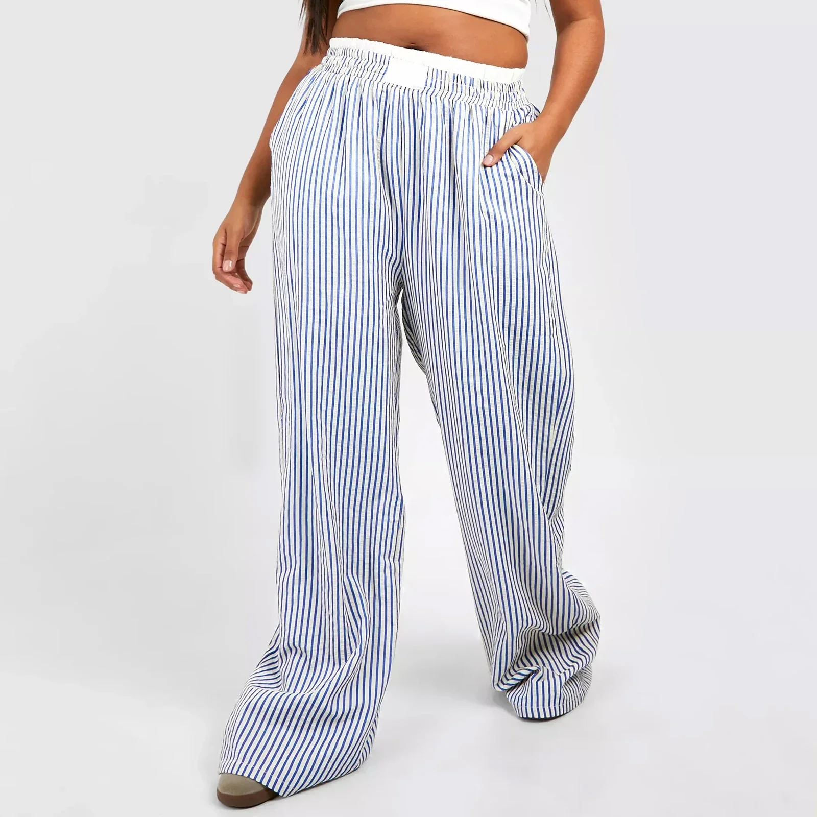 Striped lounge women's trousers - Image 2