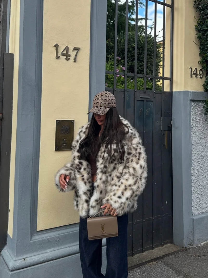Leopard Velvetfur Coat – Statement Coat for Women with Bold Leopard Pattern - Image 5