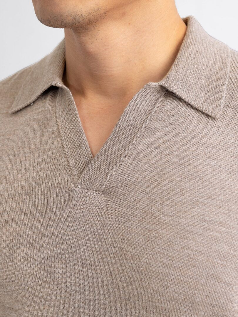 Mahir Men's Long Sleeve V-Neck Polo - Image 3
