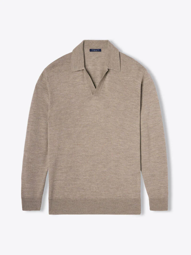 Mahir Men's Long Sleeve V-Neck Polo - Image 4
