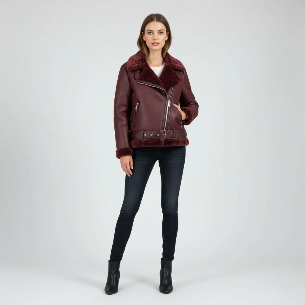 Maud Leather Jacket With Lining For Women - Image 2