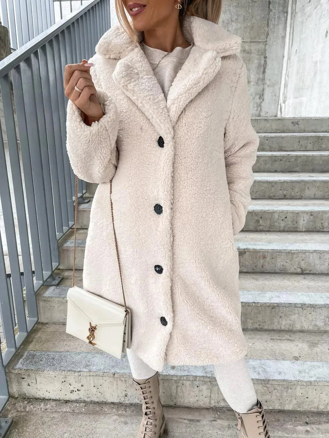 Nasra Fluffy Coat for Women - Image 4