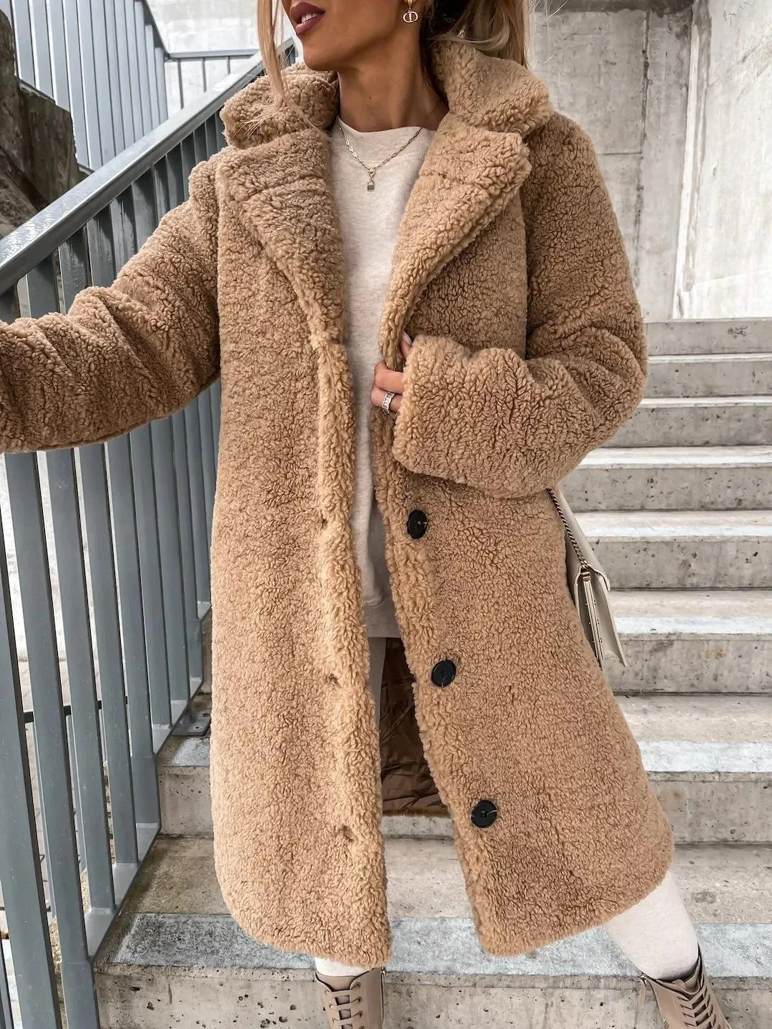 Nasra Fluffy Coat for Women - Image 7