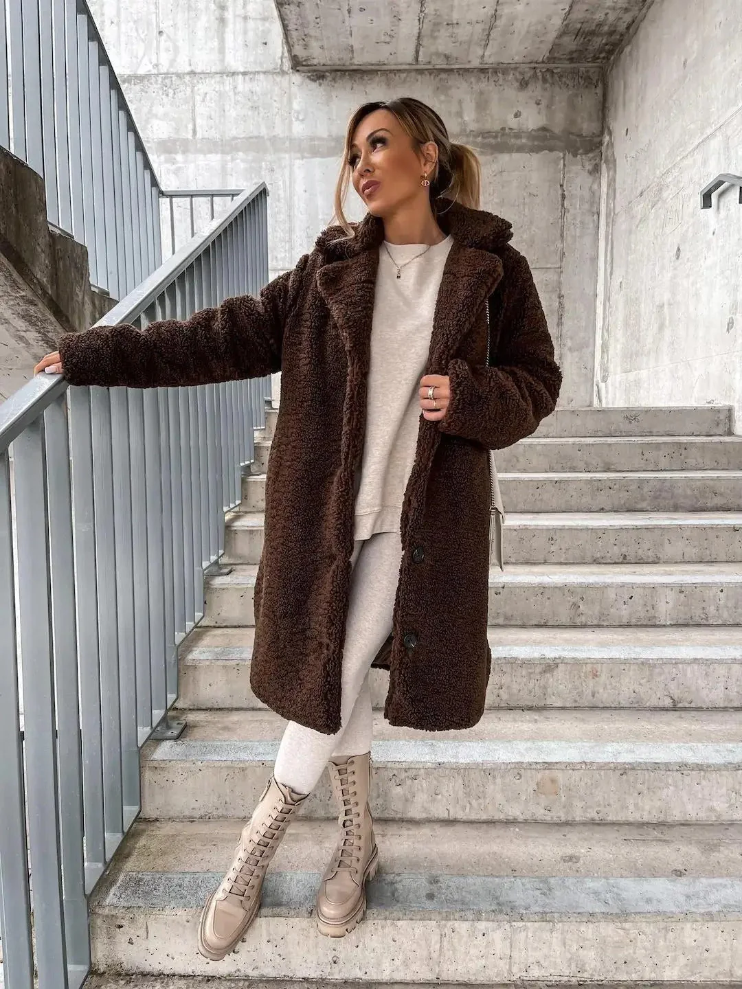 Nasra Fluffy Coat for Women - Image 8