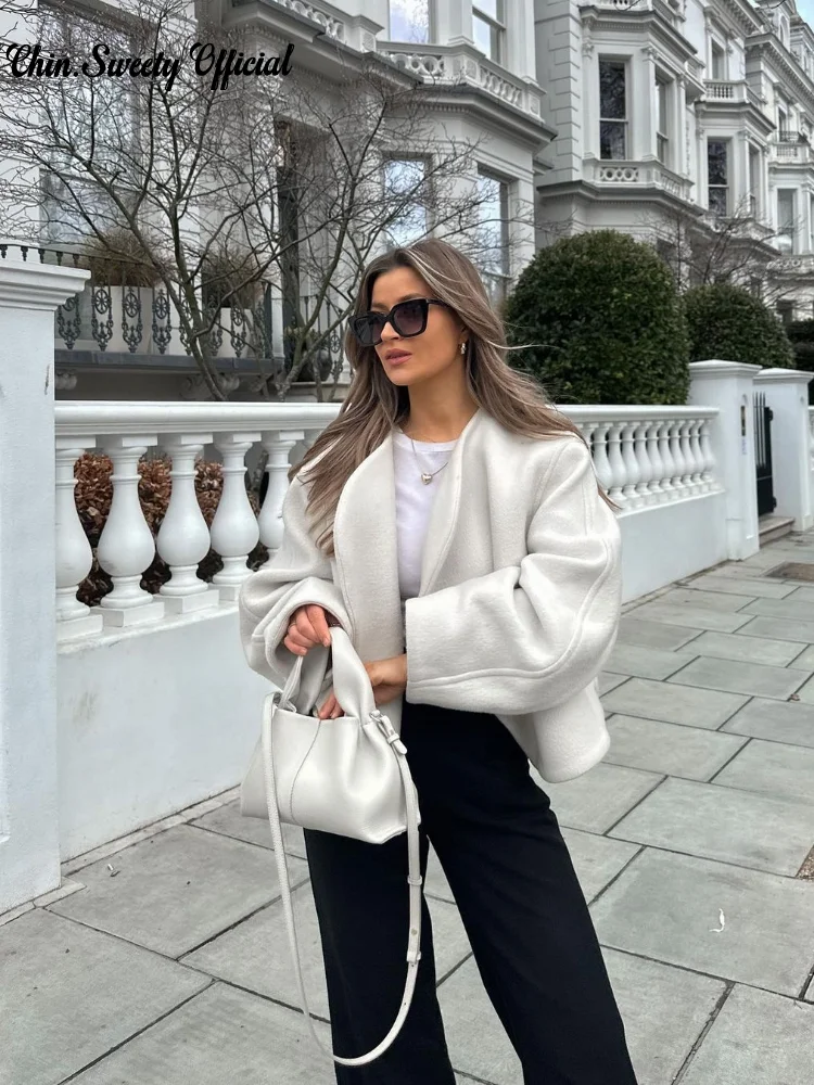 Nisrin V Neck Loose Casual Ladies Jacket