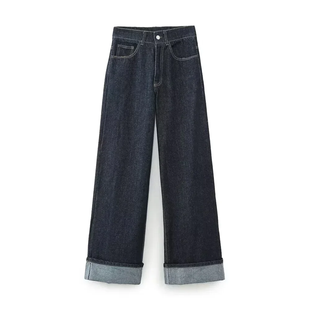 Women's Denim Set – Cropped Denim Jacket – High Waist Wide Jeans – Relaxed Fit - Image 4