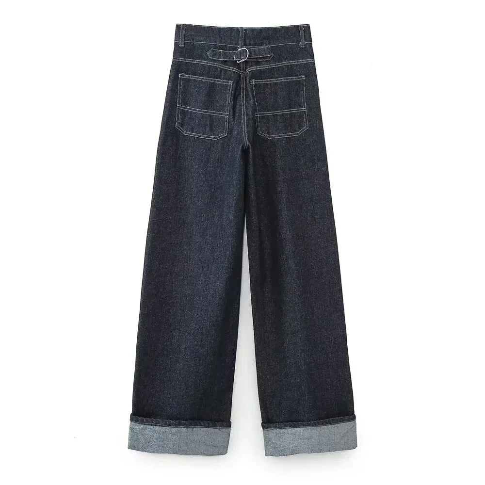 Women's Denim Set – Cropped Denim Jacket – High Waist Wide Jeans – Relaxed Fit - Image 5