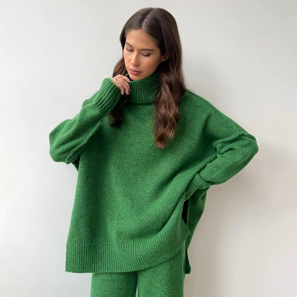 Women's Knitted Turtleneck Dress – Oversized Fit – Long Sleeves – Comfortable Style - Image 4