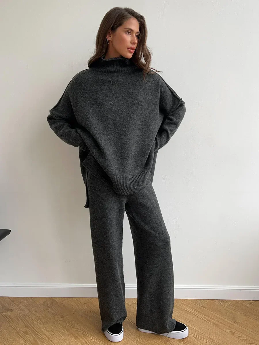 Women's Knitted Turtleneck Dress – Oversized Fit – Long Sleeves – Comfortable Style - Image 7