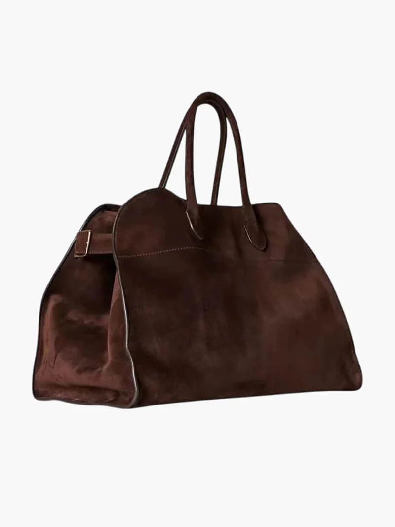 Ladies Handbag - Luxury Suede - Large Structure - Elegant Dome Shape - Functional Design - Image 6