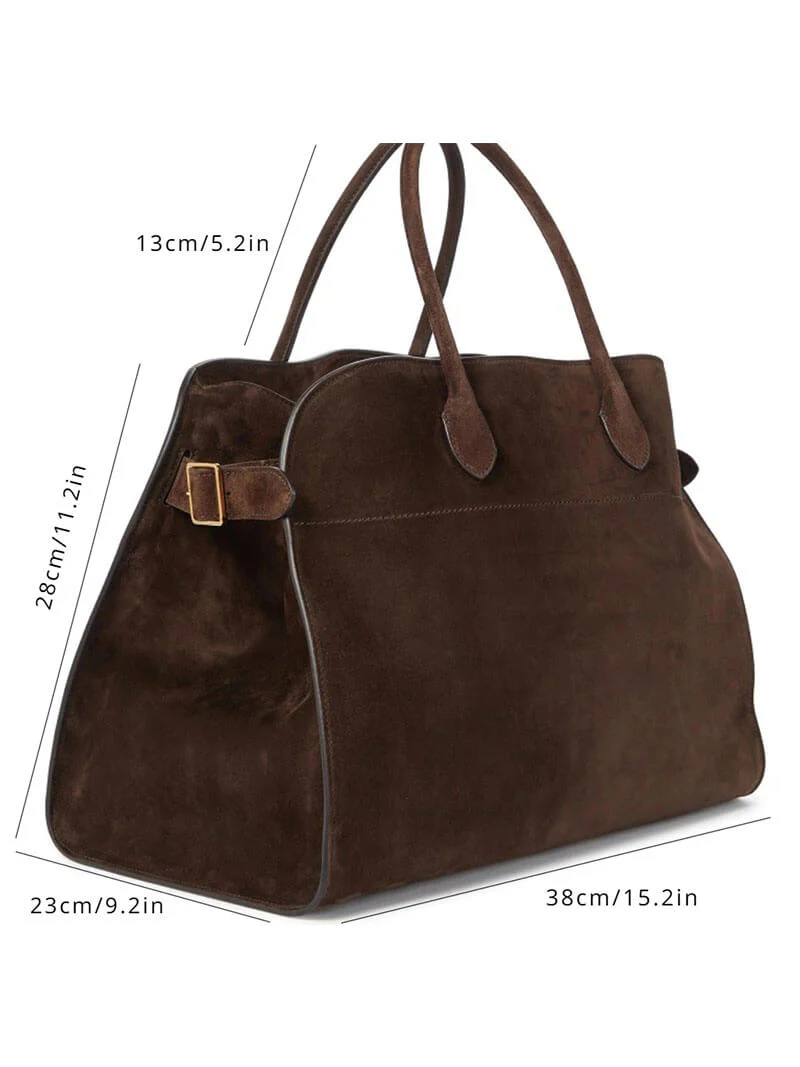 Ladies Handbag - Luxury Suede - Large Structure - Elegant Dome Shape - Functional Design - Image 8