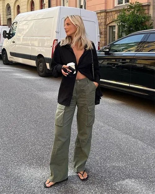Women's Cargo Pants – Loose Fit – Multiple Pockets – Sturdy Casual Streetwear - Image 13