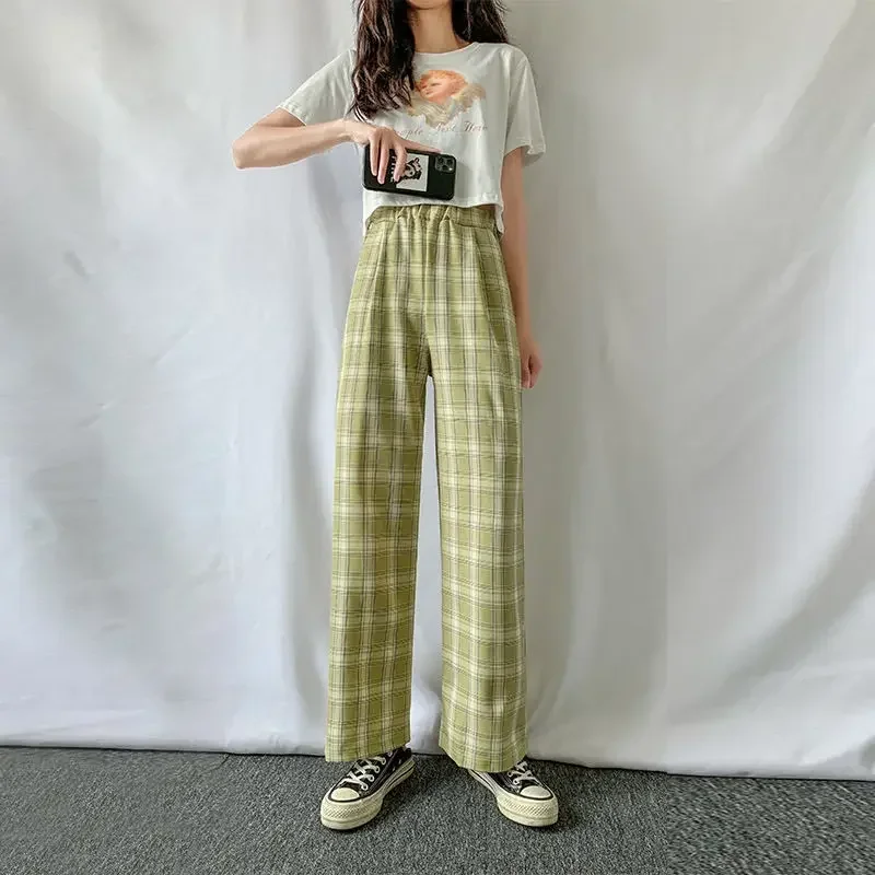 Women's Checked Pants – Wide Legs – Elastic Waist – Comfortable Lounge Fit - Image 11