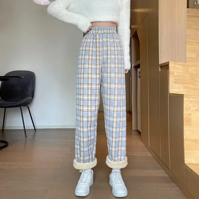 Women's Checked Pants – Wide Legs – Elastic Waist – Comfortable Lounge Fit - Image 6