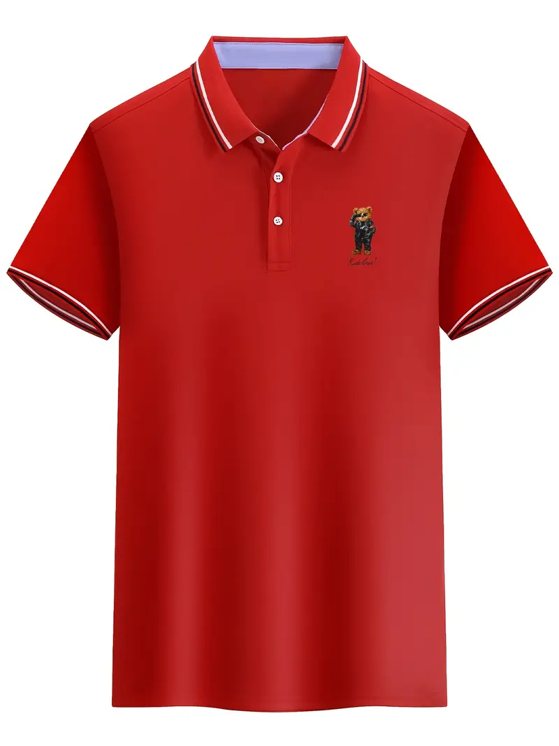 Men's polo - Comfort & Luxury with Bear print - Image 7