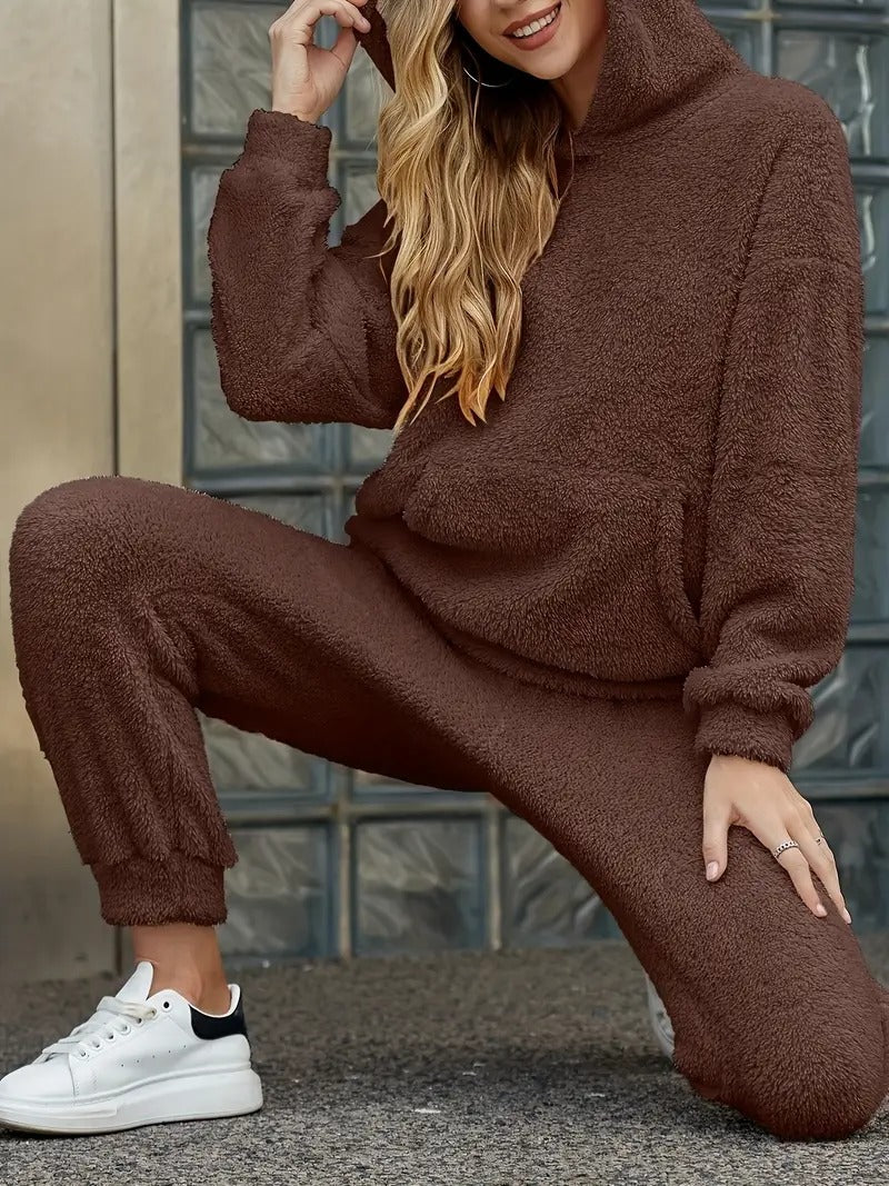 Women's Loungewear Set – Fleece – Loose Fit – Hoodie and Pants – Comfortable Homewear - Image 10