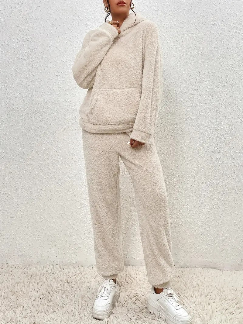 Women's Loungewear Set – Fleece – Loose Fit – Hoodie and Pants – Comfortable Homewear - Image 2
