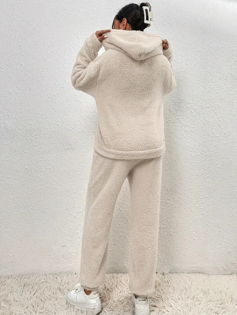 Women's Loungewear Set – Fleece – Loose Fit – Hoodie and Pants – Comfortable Homewear - Image 3
