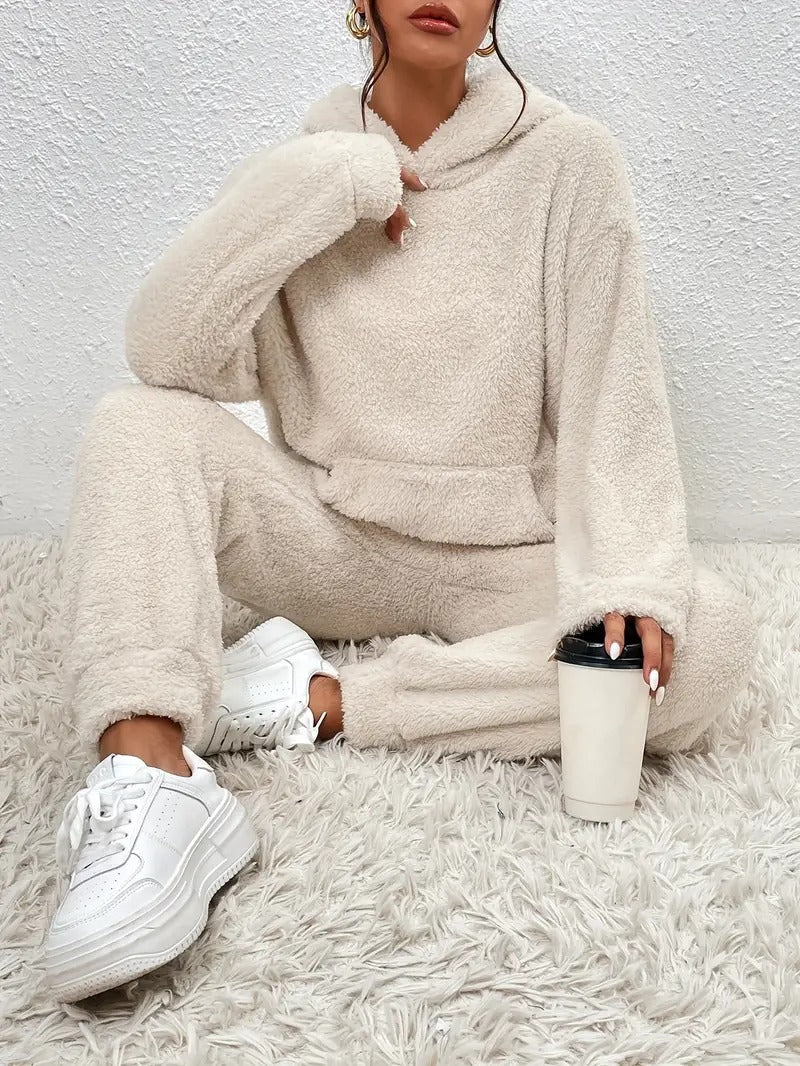 Women's Loungewear Set – Fleece – Loose Fit – Hoodie and Pants – Comfortable Homewear - Image 4