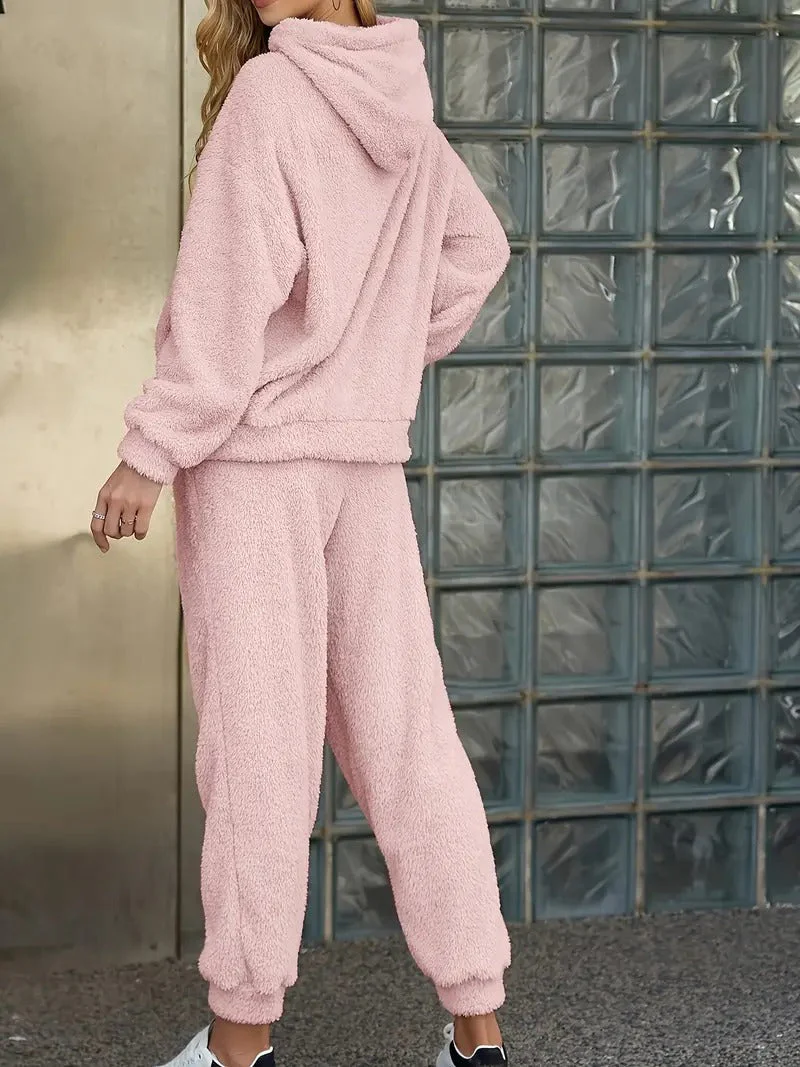Women's Loungewear Set – Fleece – Loose Fit – Hoodie and Pants – Comfortable Homewear - Image 7