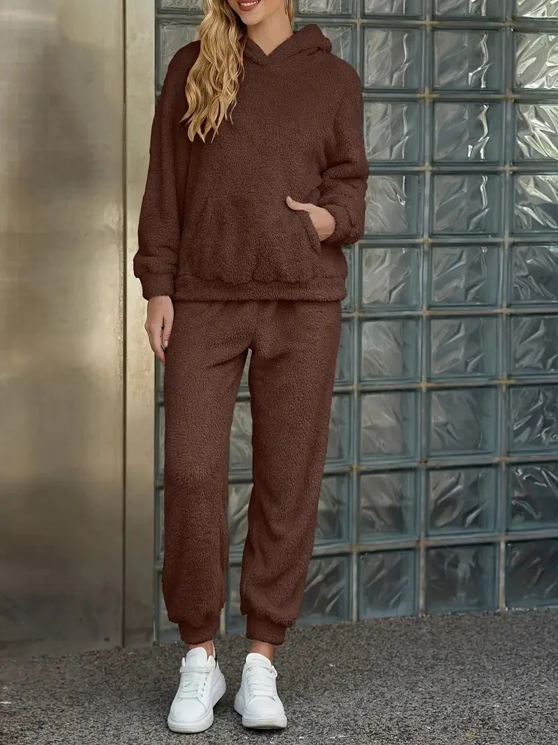Women's Loungewear Set – Fleece – Loose Fit – Hoodie and Pants – Comfortable Homewear - Image 9