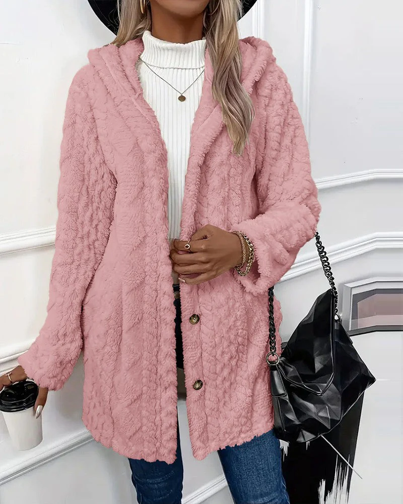 Women's Jacket - Faux Fur - Relaxed Fit - With Hood and Button Detail - Image 10