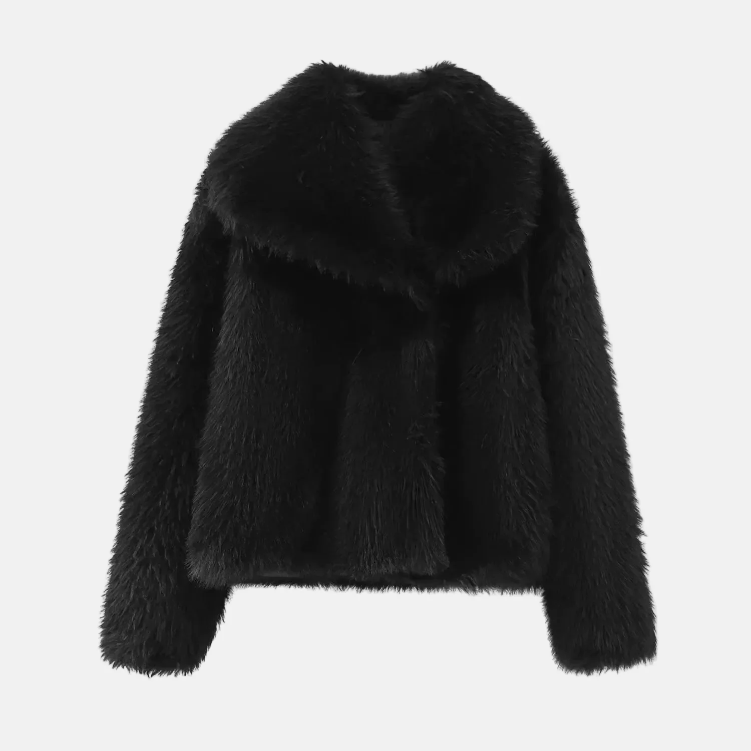 Women's Coat - Faux Fur - Oversized Collar - Relaxed Fit - Luxury Style - Image 8