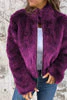 Women's Jacket - Faux Fur - High Collar - Regular Fit - Zipper Closure - Fashionable & Warm - Image 10