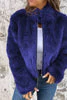 Women's Jacket - Faux Fur - High Collar - Regular Fit - Zipper Closure - Fashionable & Warm - Image 4