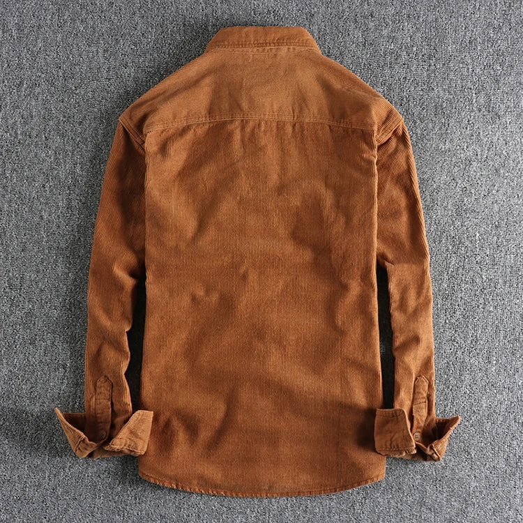 Men's Shirt - Corduroy - Regular Fit - Long Sleeve - Button Closure - Chest Pockets - Image 2