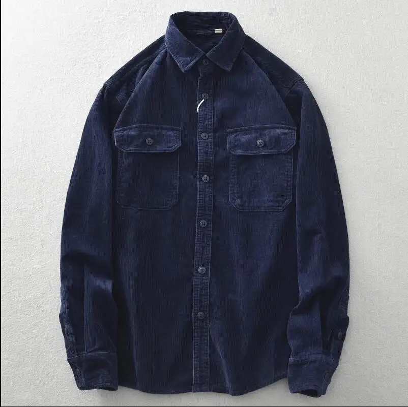 Men's Shirt - Corduroy - Regular Fit - Long Sleeve - Button Closure - Chest Pockets - Image 7