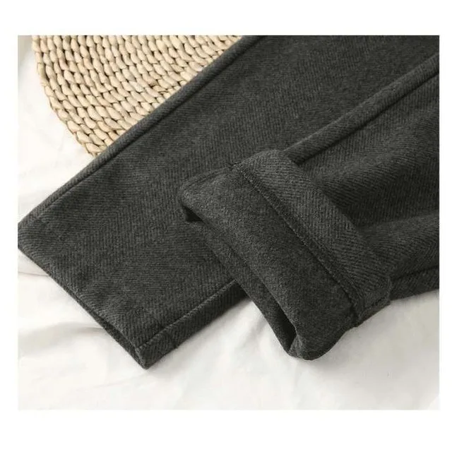 Ladies Trousers - Woolblend Herringbone - High Waist - Classic With Pleat And Belt Loop - Image 10