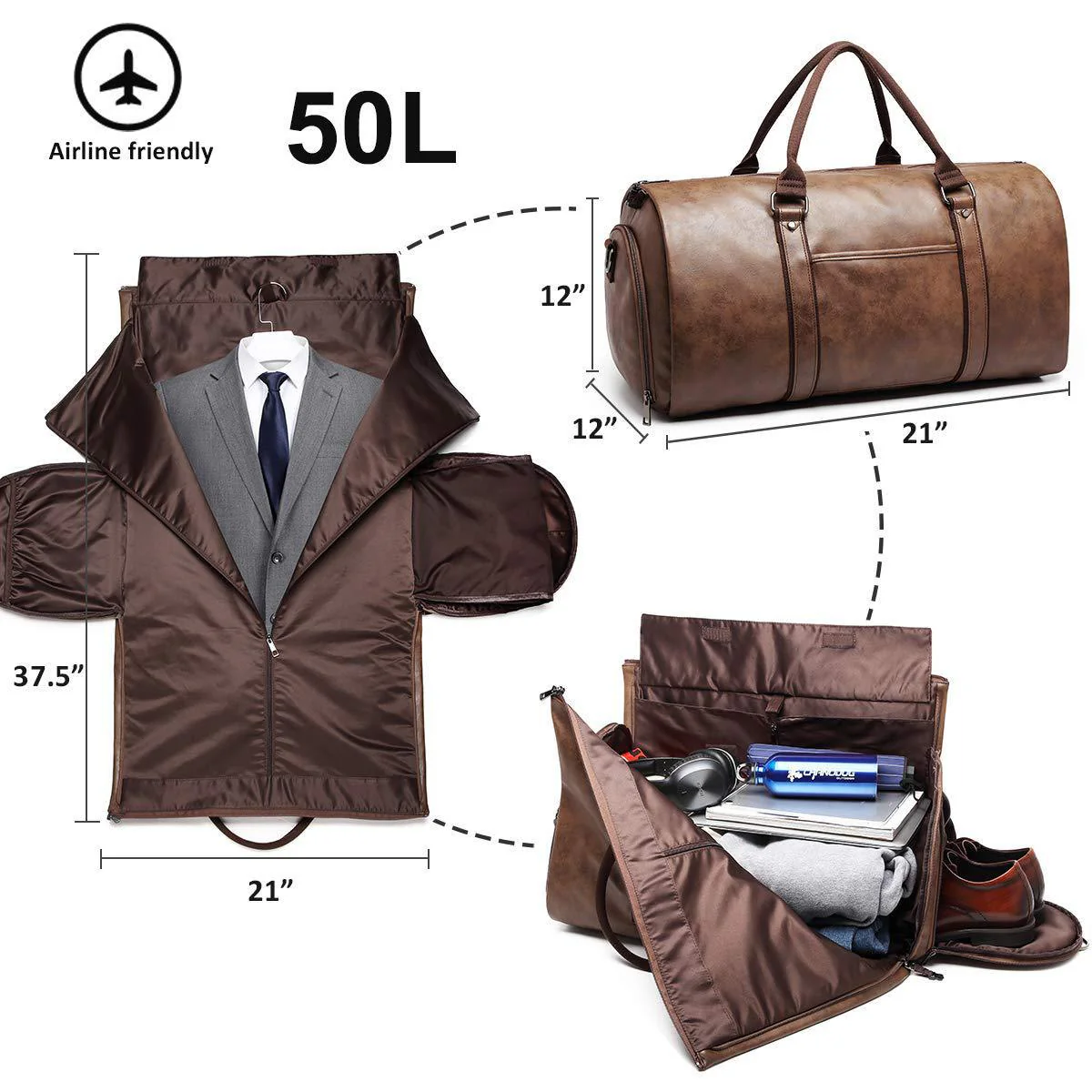 Theodore Duffel Bag | Top Handles Adjustable Strap Duffel Bag - Image 5